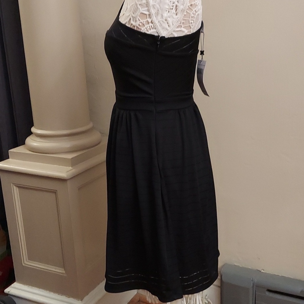 NEW BCBGENERATION One Shoulder Fit and Flare Little Black Dress 6 Party Evening - Picture 10 of 15
